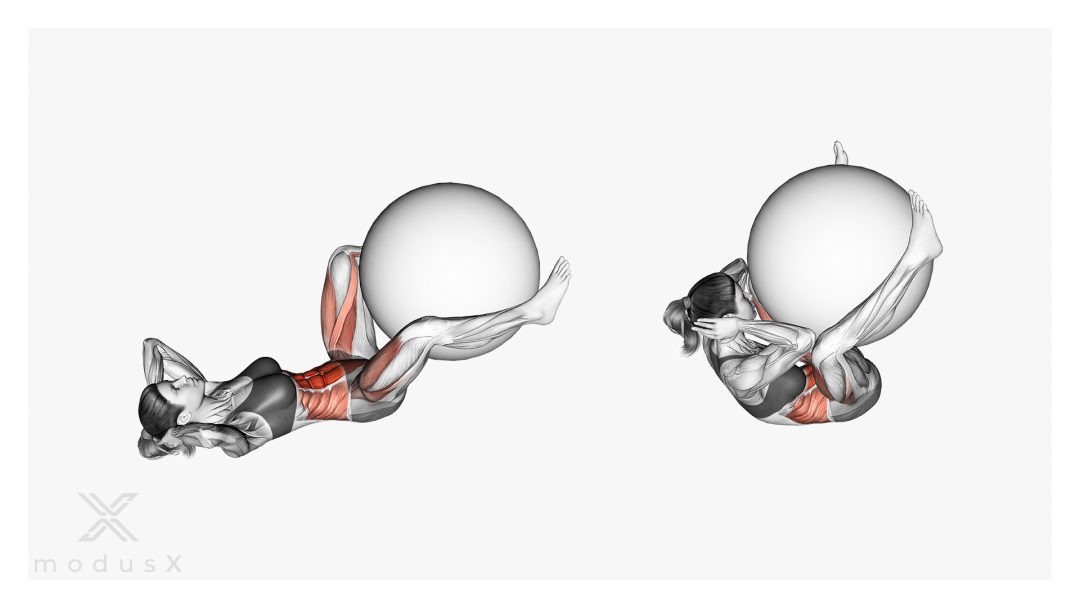 Butterfly-Crunch mit einem Ball