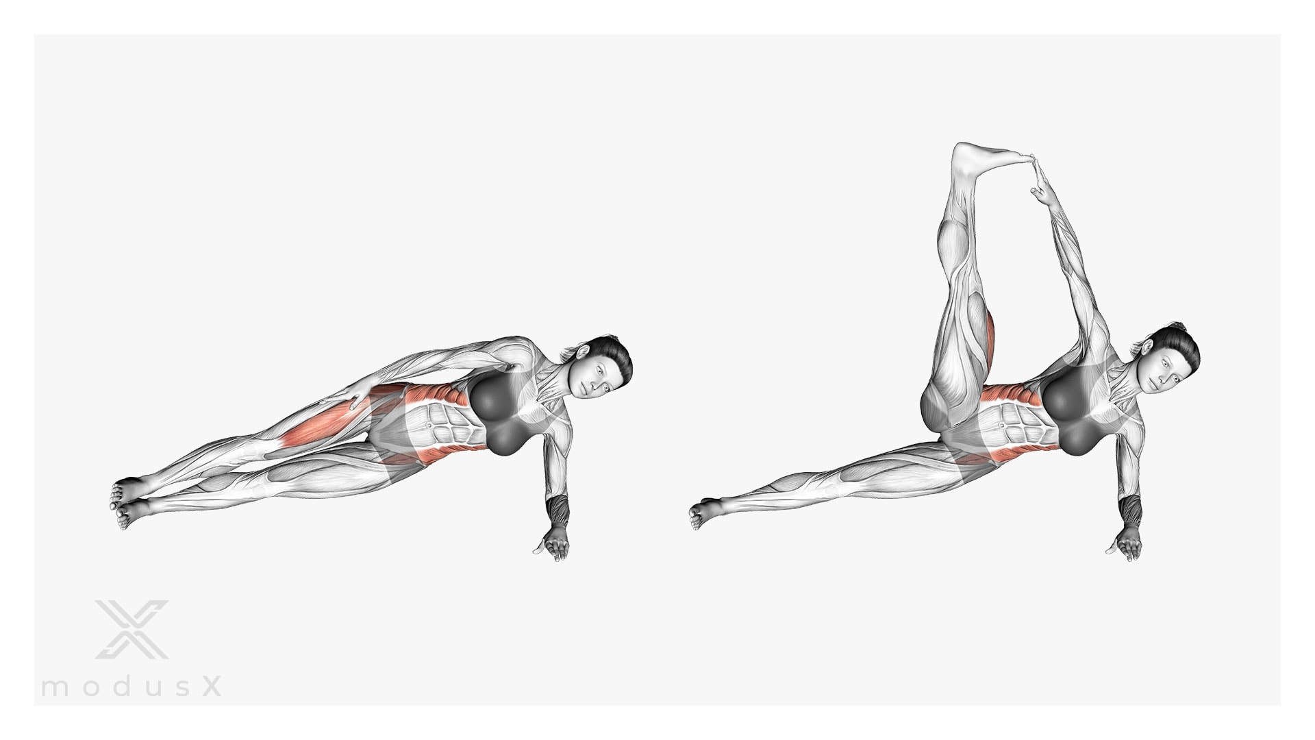 Klassische Side Plank Crunches