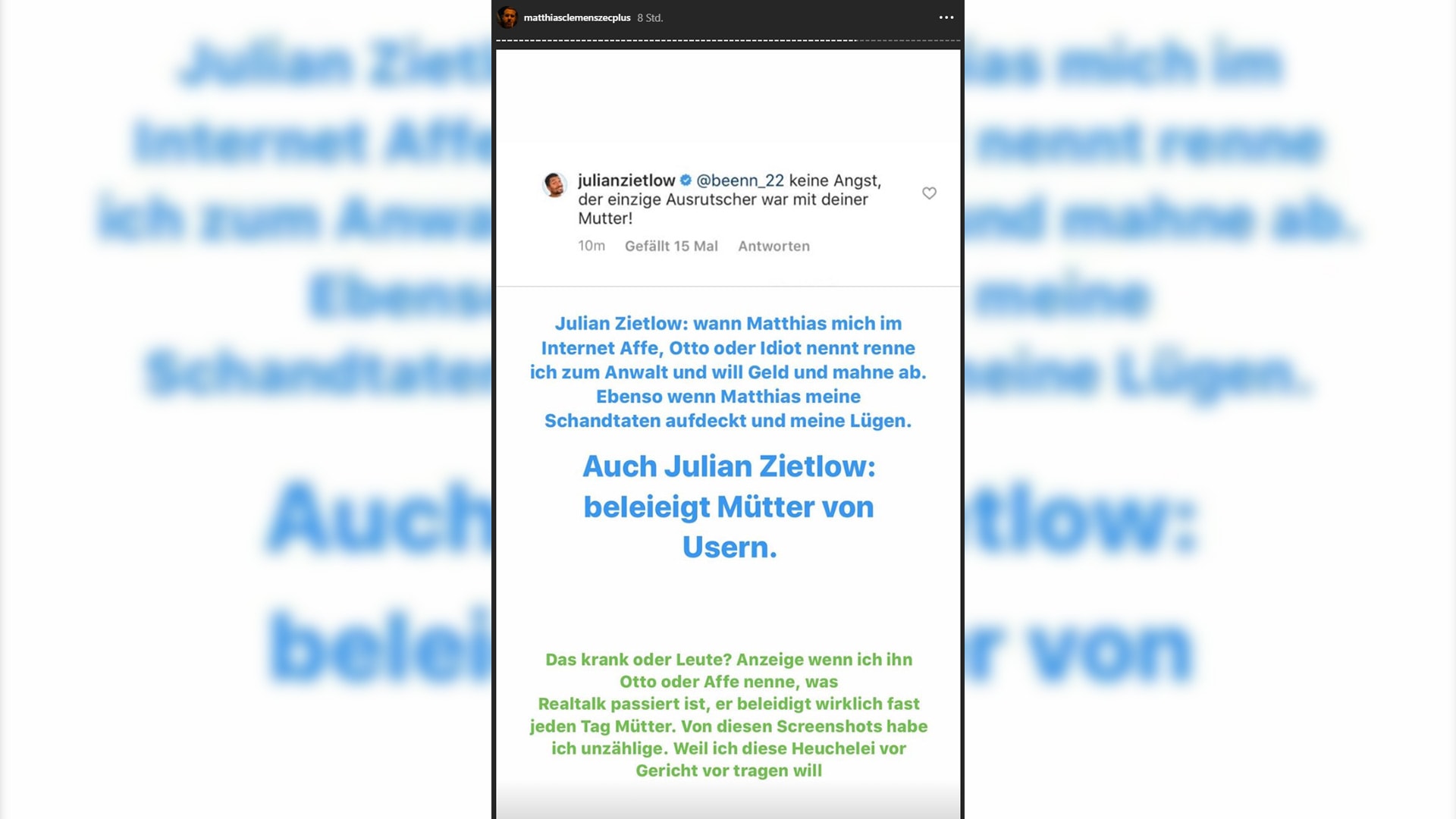 Bild zum Thema Matthias Clemens teilt gegen Julian Zietlow aus