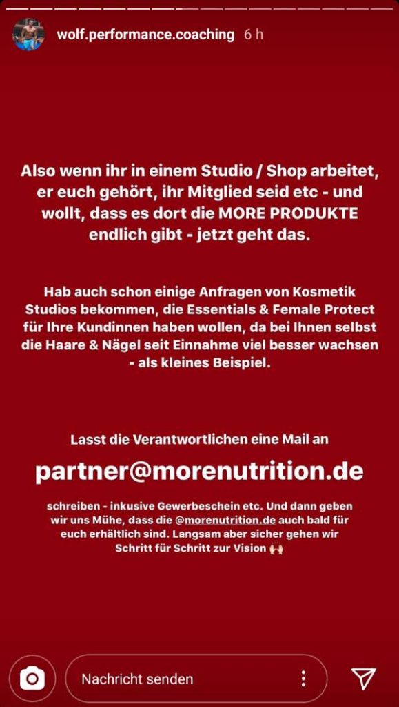 More Nutrition im eigenen Laden